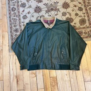 Vintage 80s Men's Woolrich waxed green fitted jacket